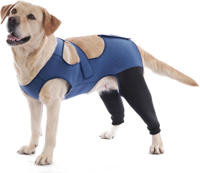 Yoneba Dog Hind Leg Recovery Sleeve Dog Recovery Suit Breathable Sleeve to Stop Licking and Biting Firm and Secure, Adjustable Size, Comfortable Alternative to Cone Collars (Rear Both Leg，Large) - Image 1